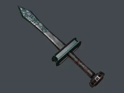 3D Low Poly Fantasy Medieval Sword Model - 3D Fantastik Kilic Low-poly 3D model