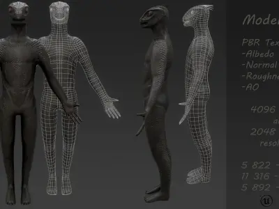 Lizard Character Low-poly 3D model