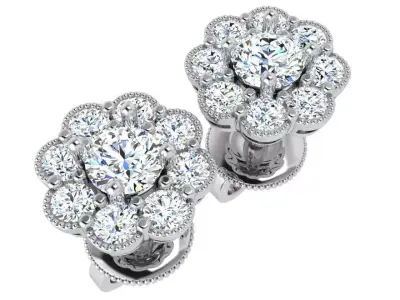 Flower Stud Earring 4701 3D print model