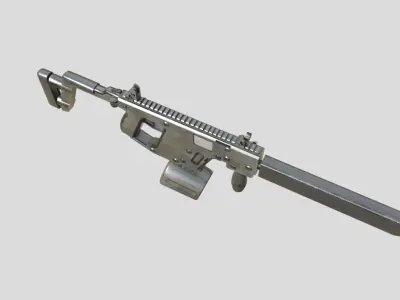 SMG 3-gun model 3d game ready model Low-poly 3D model Low-poly 3D model