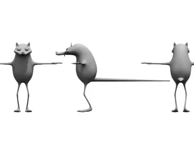 rat cartoon 3d model 3D model