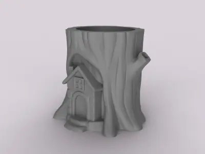Enchanted Tree Stump - Planter - Organizer 3D print model