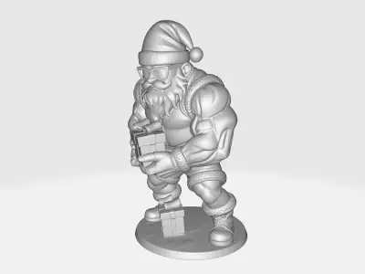 Buff Santa Claus Muscular Santa with Funny Christmas Figurine  3D print model