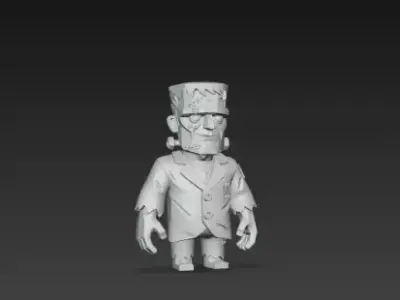 Gray Monster 3D Model Realistic Halloween Horror Character 3D print model