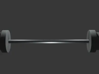 Iron barbell Low-poly 3D model