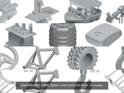 ENGINEERING GAME READY LOW POLYGON PACK 3D Model Collection