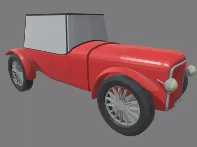 Low Poly Classic Vintage Car 01 Low-poly 3D model