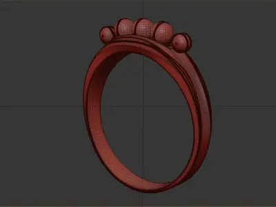 Ring-silver silver ring with diamonds 3D model