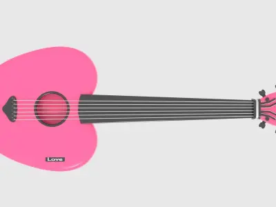 Love Guitar Low-poly 3D model