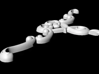 Central decor ornament for furniture 3D model 252