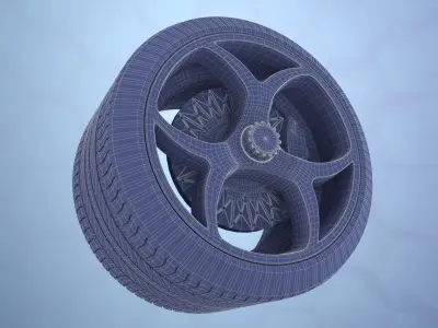 car wheels tire rim 3D model