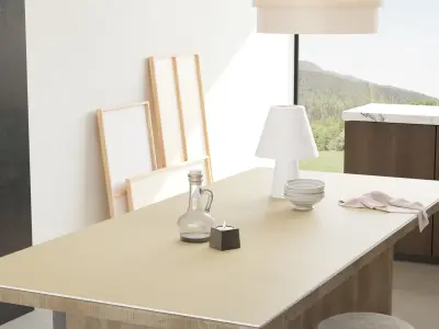 Industrial Living Interior scene 3D model 3D model