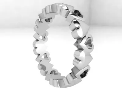 Heart Band Ring 3465 3D print model