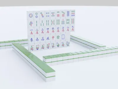 Mahjong Low-poly 3D model