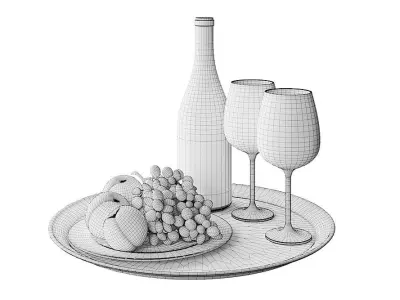 White Wine BLENDER 3D Model Cycles 3D model