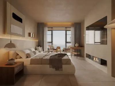  hotel bedroom interior  15 3D model