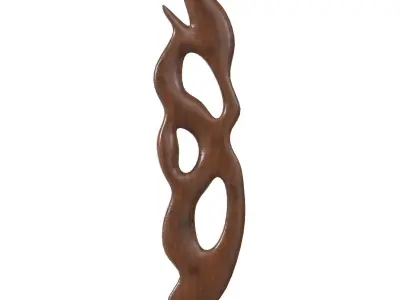 Wood sculpture wall PBR 3D model