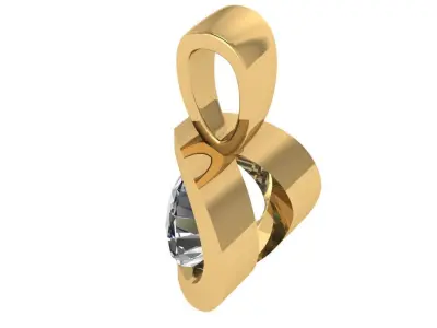 Half bezel wave pendant 3D print model