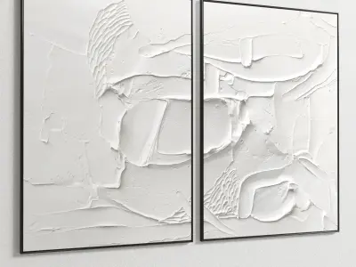 Plaster Two Photo Frame 78 Low-poly 3D model