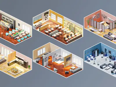 Interior 6 Low-poly 3D model