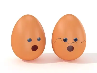 Egg Cracked Emoji N018 Low-poly 3D model