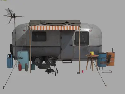 Camper Van Low-poly 3D model