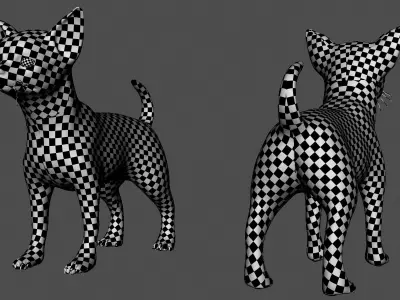 Chihuahua Dog II BaseMesh Low-poly 3D model