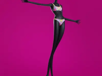 Woman Swimsuit VS Sporty Knotted Bralette 3D model