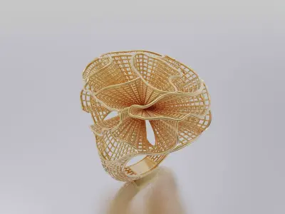 woman ring 3D print model 13