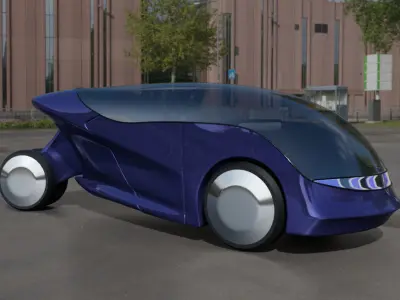 Futuristic Autonomic Vehicle Concept Car 3D model
