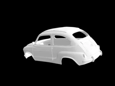 Fiat 600 softtop 3D print model
