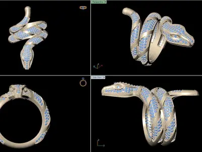 SNAKE RING 3D print model order