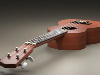Guitar wooden ukulele 3D model