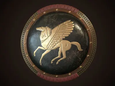 Hoplite Shield Pegasus  Low-poly 3D model