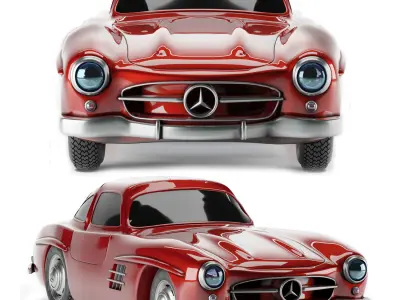 Mercedes Benz 300 SL Low-poly 3D model