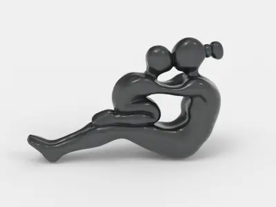 Mother and kid sculpture 3D print model