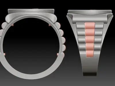 Eagle watch Man Ring silver gold printable jewelry 3D print model