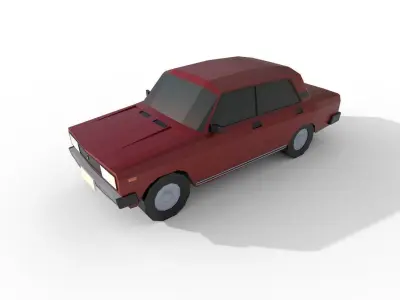 Lada 2105 1980 - 1582 poly - 6 Diffirent Colour Low-poly Low-poly 3D model