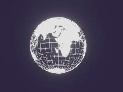 Wireframe earth  Free 3D model
