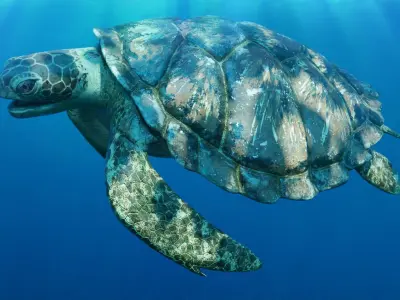Sea Turtle Animated Low-poly 3D model