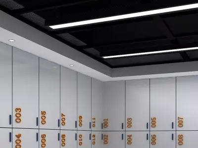 Modern Gym Locker Room 3D model