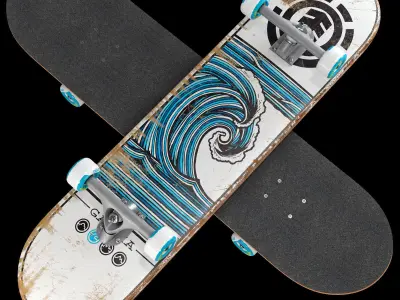 Skateboard set 006 3D model