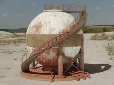 Sphere tank Low-poly 3D model