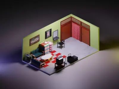 Beauty Salon Isometric Free 3D model
