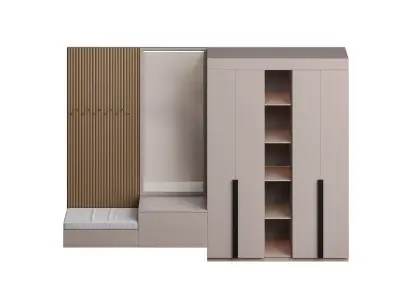 Hallway area with a minimalistic hanger 3 3D model