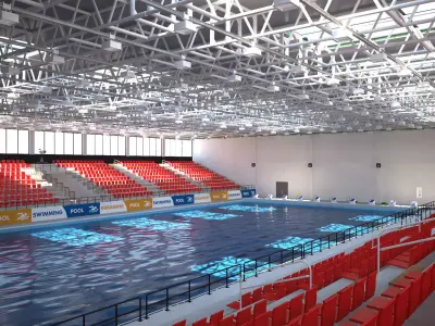  Olympic Swimming Pool Low-poly 3D model