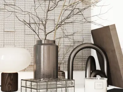 Bronze set vases and other objects 3D model