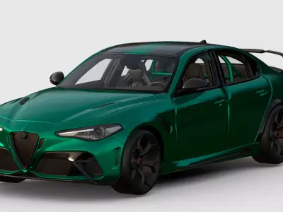 High Poly 3D-Car inspired by Alfa Romeo Giulia 3D model