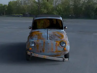 Fiat 500 Nuova 1957 rusty HDRI 3D model
