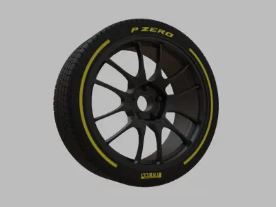 Miniature Enkei GTC02 Rim and Tire - 3D Print - No Textures 3D print model